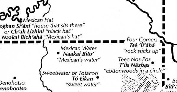 Navajo map excerpt